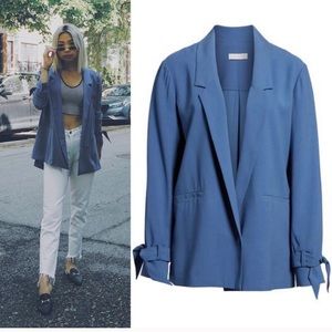 Blue linen 1. state oversized blazer